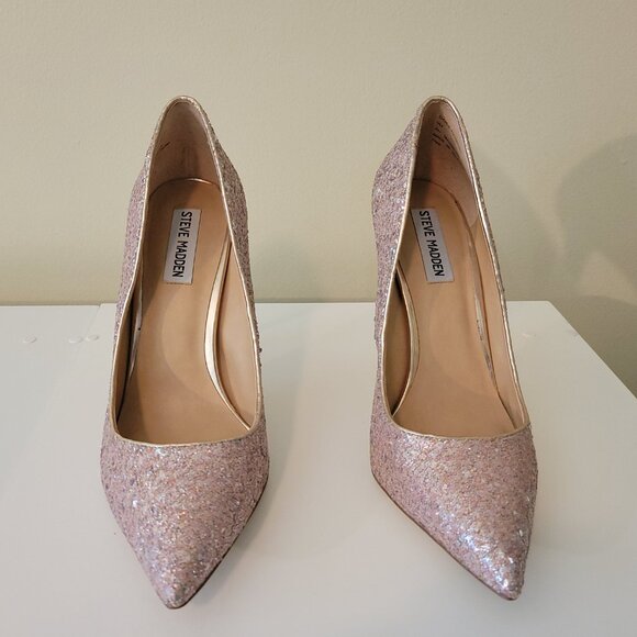 Steve Madden | Daisie Pink Glitter Heel, Size 9 - Picture 13 of 16